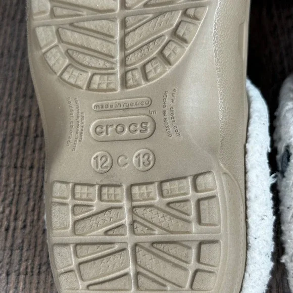 Little Kids Crocs Classic Lined Taupe Casual Comfort Slip On Clogs Shoes Size 12 - Picture 10 of 11